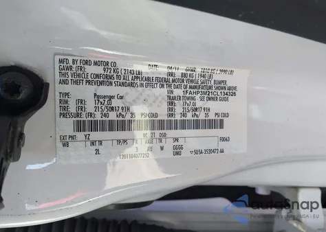 2012 Ford Focus Sel from USA, damaged, VIN 1FAHP3M21CL134326